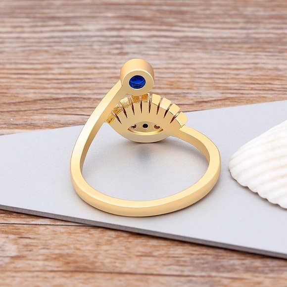 Lucky blue crystal zircon ring - Picture 2 of 6